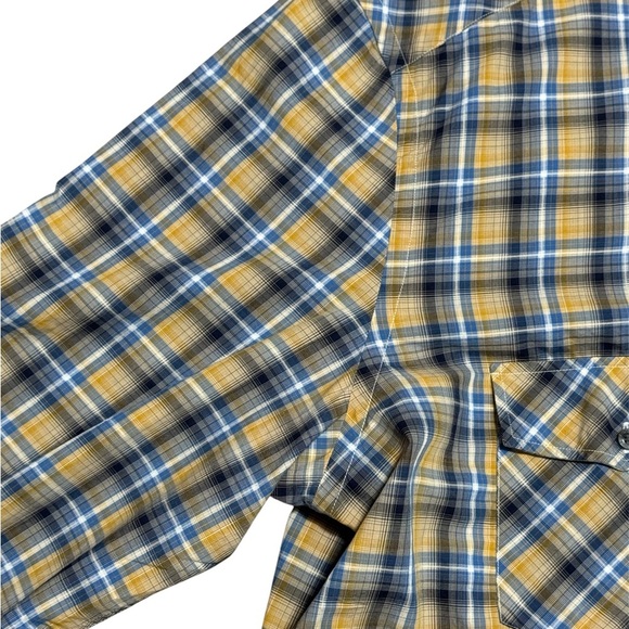 LACOSTE Men's Long Sleeve Button Down Plaid Modern Fit Shirt, Yellow/ Blue - XL - Picture 5 of 10